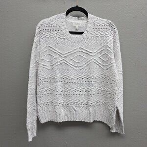 Lucky Brand Sweater Womens Large Textured Knit Pullover Crewneck Boho 7WP5046